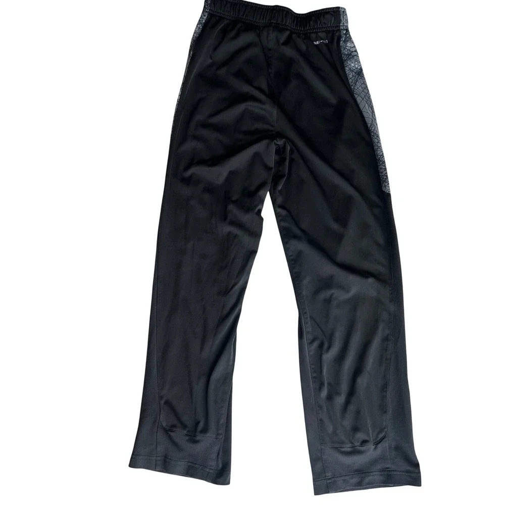 Nike Dri-FIT Athletic Sweatpants Grey Side Panel Graphic Black Boys XL 34in